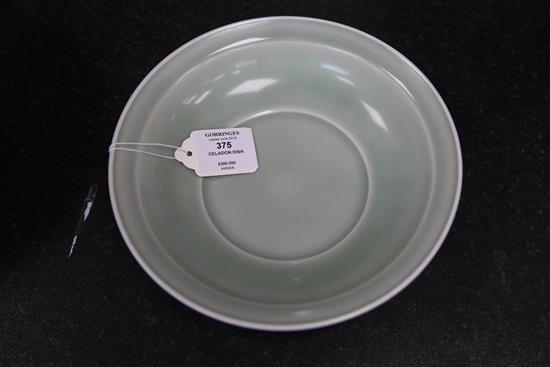 A Shoki Imari or Nabeshima celadon dish, late 17th / early 18th century, 22cm